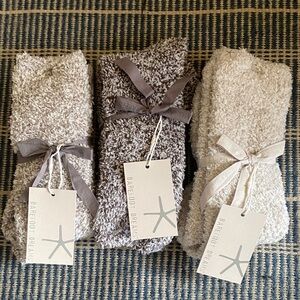 Barefoot Dreams Cozy Sock Set in Cream, Tan, and Gray